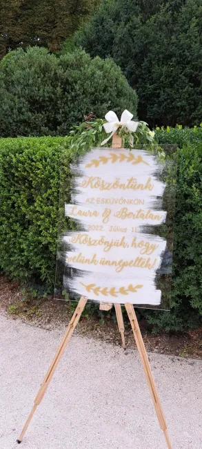 Plexi köszöntő tábla