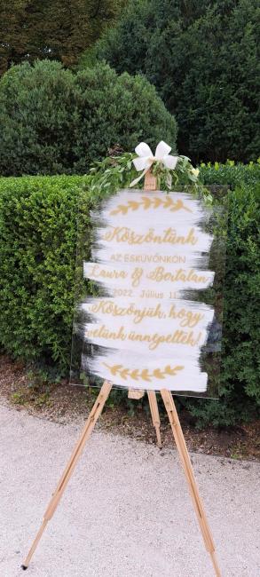 Plexi köszöntő tábla